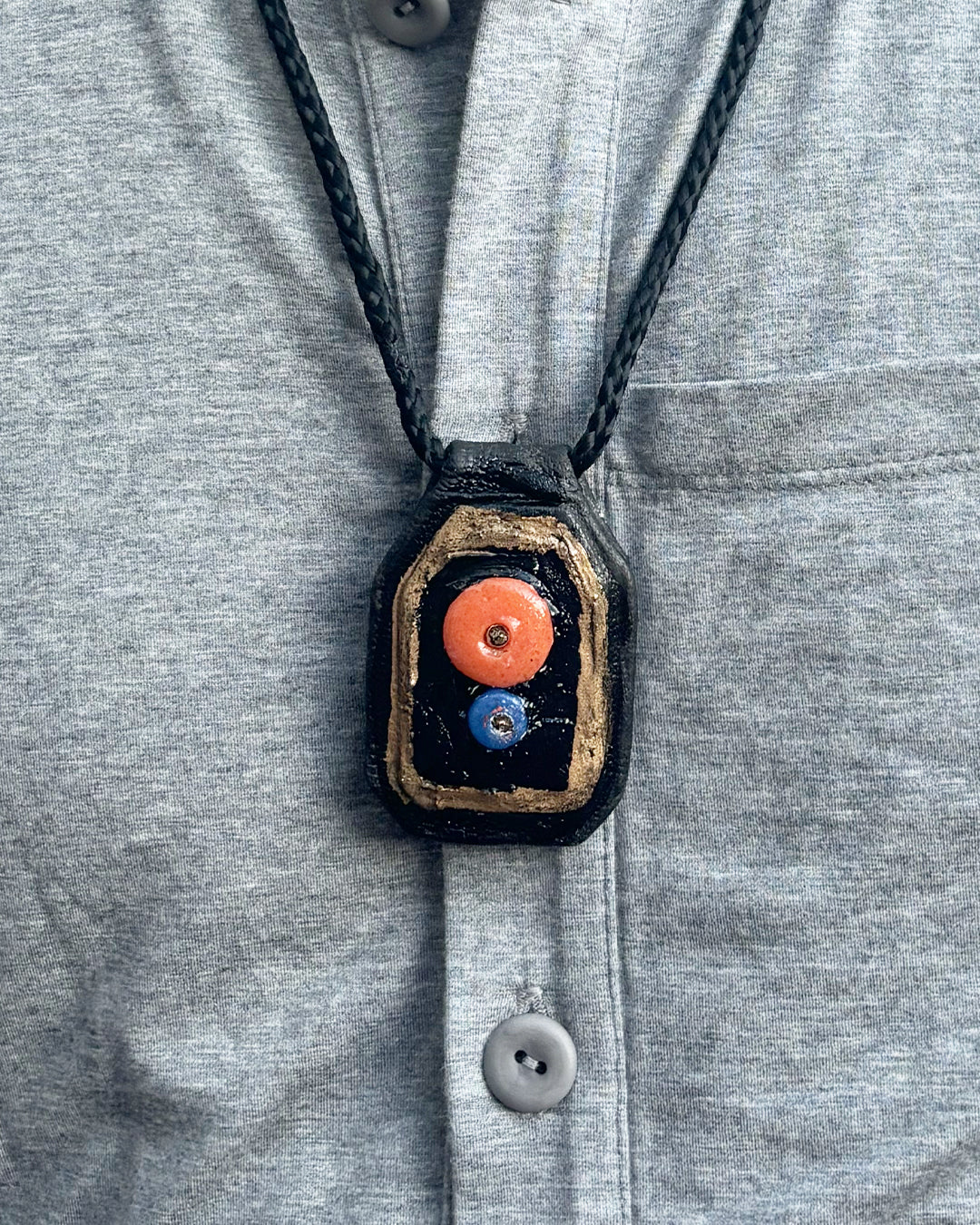 Leather Tag Pendant Necklace