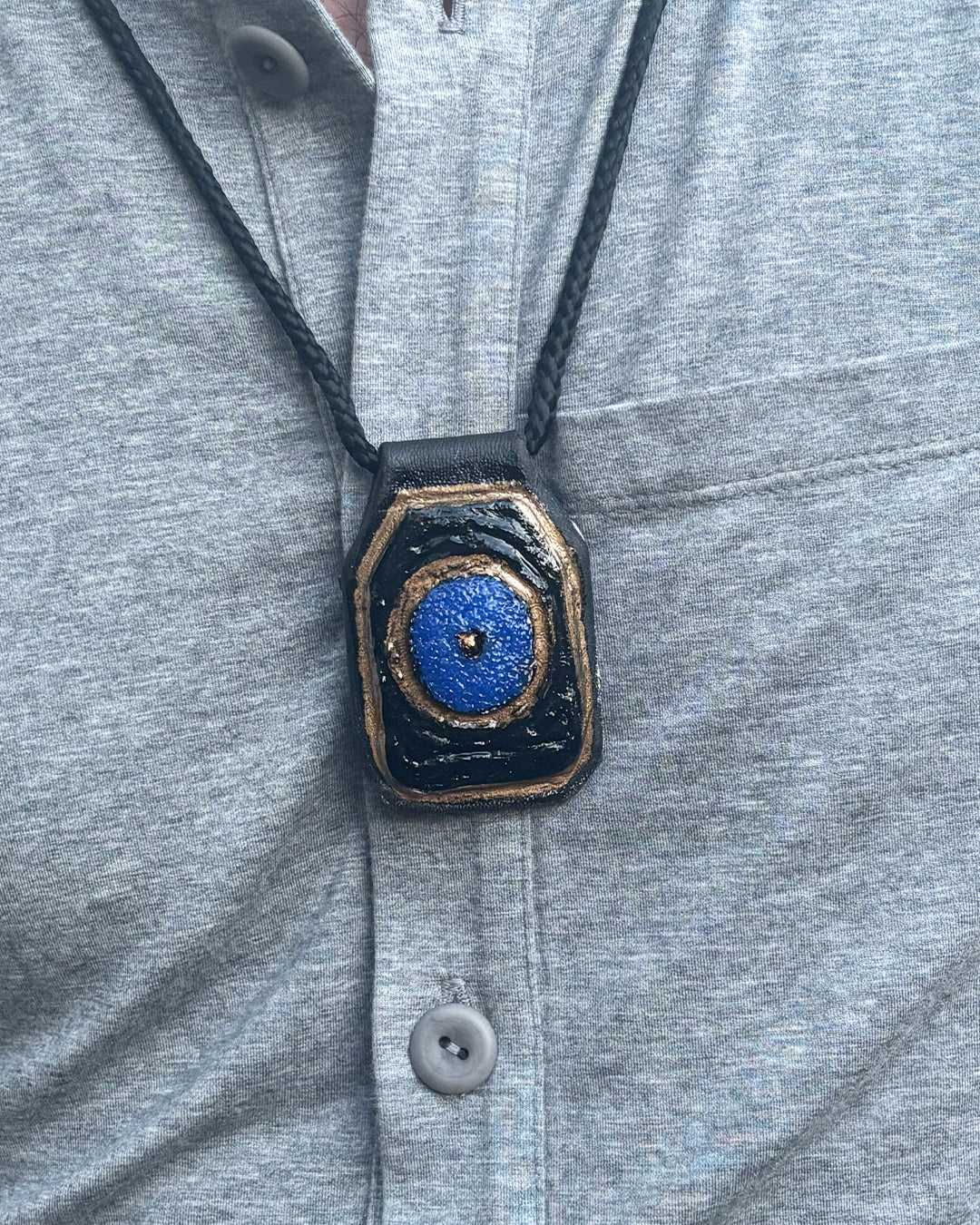 Leather Tag Pendant Necklace