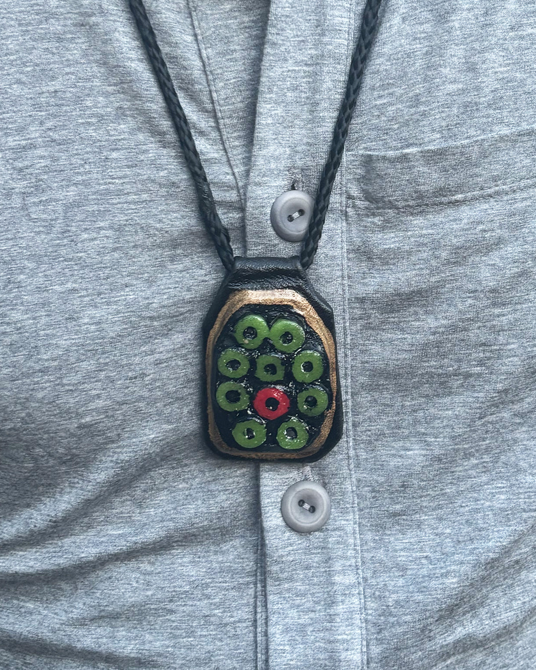 Leather Tag Pendant Necklace
