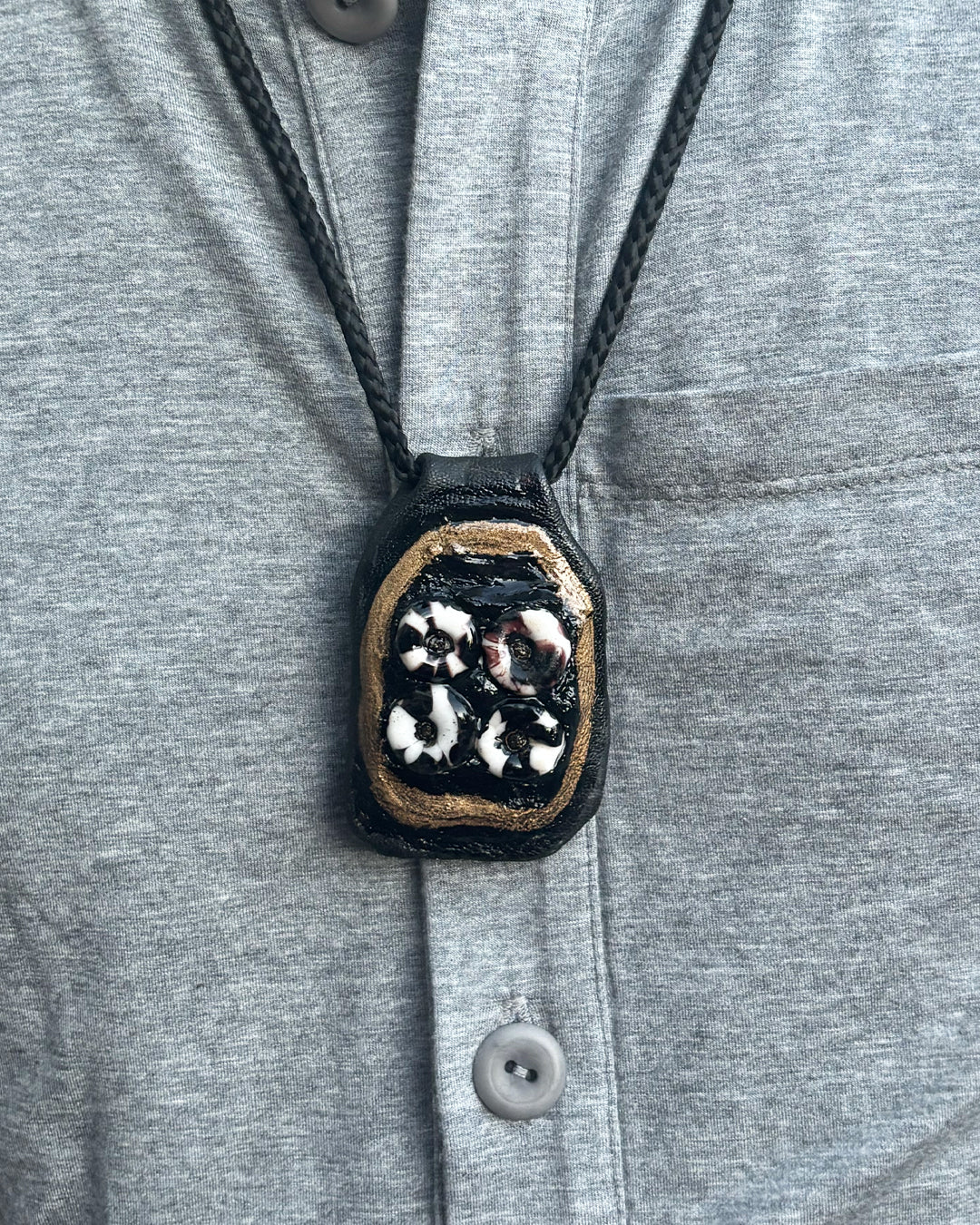 Leather Tag Pendant Necklace