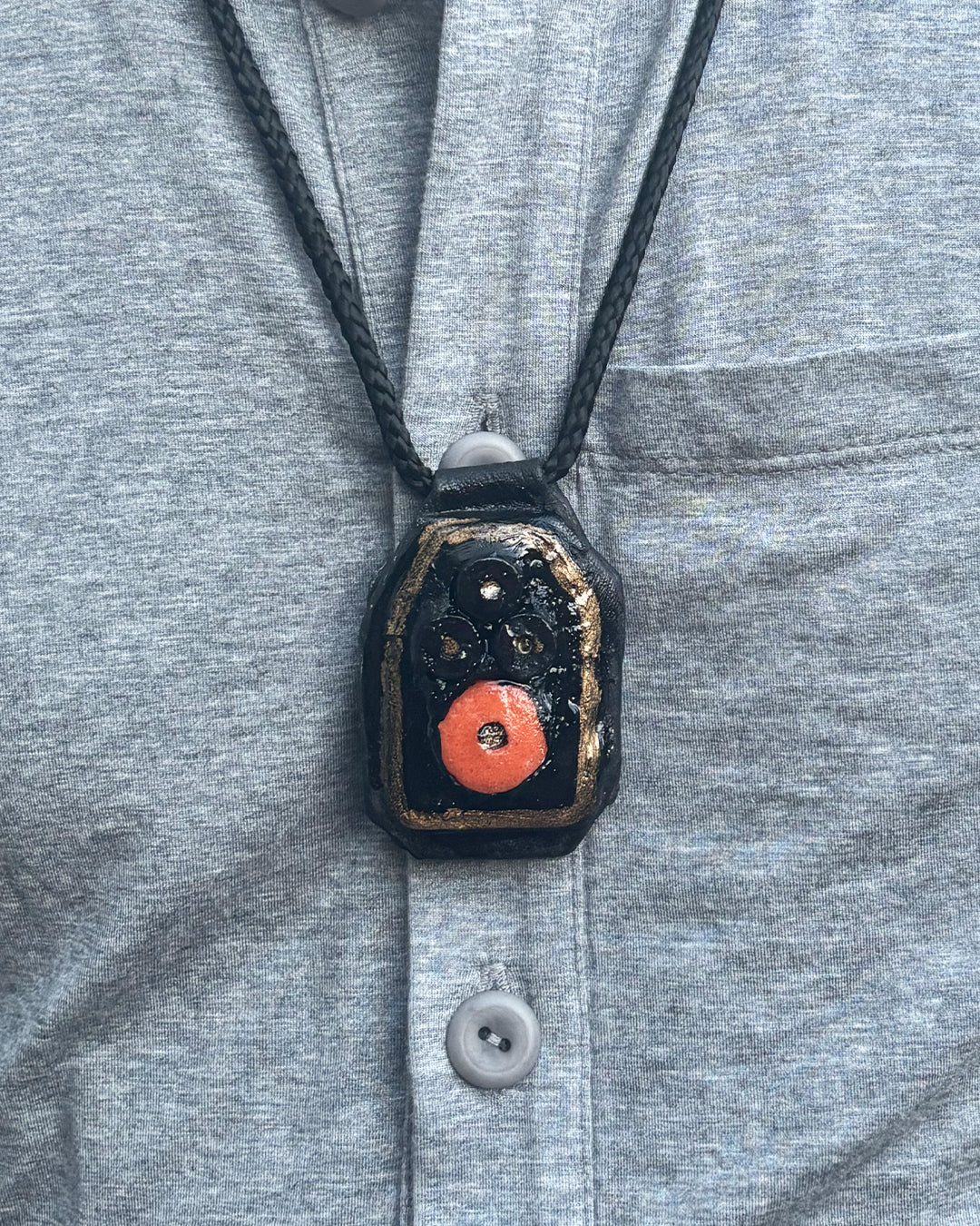 Leather Tag Pendant Necklace